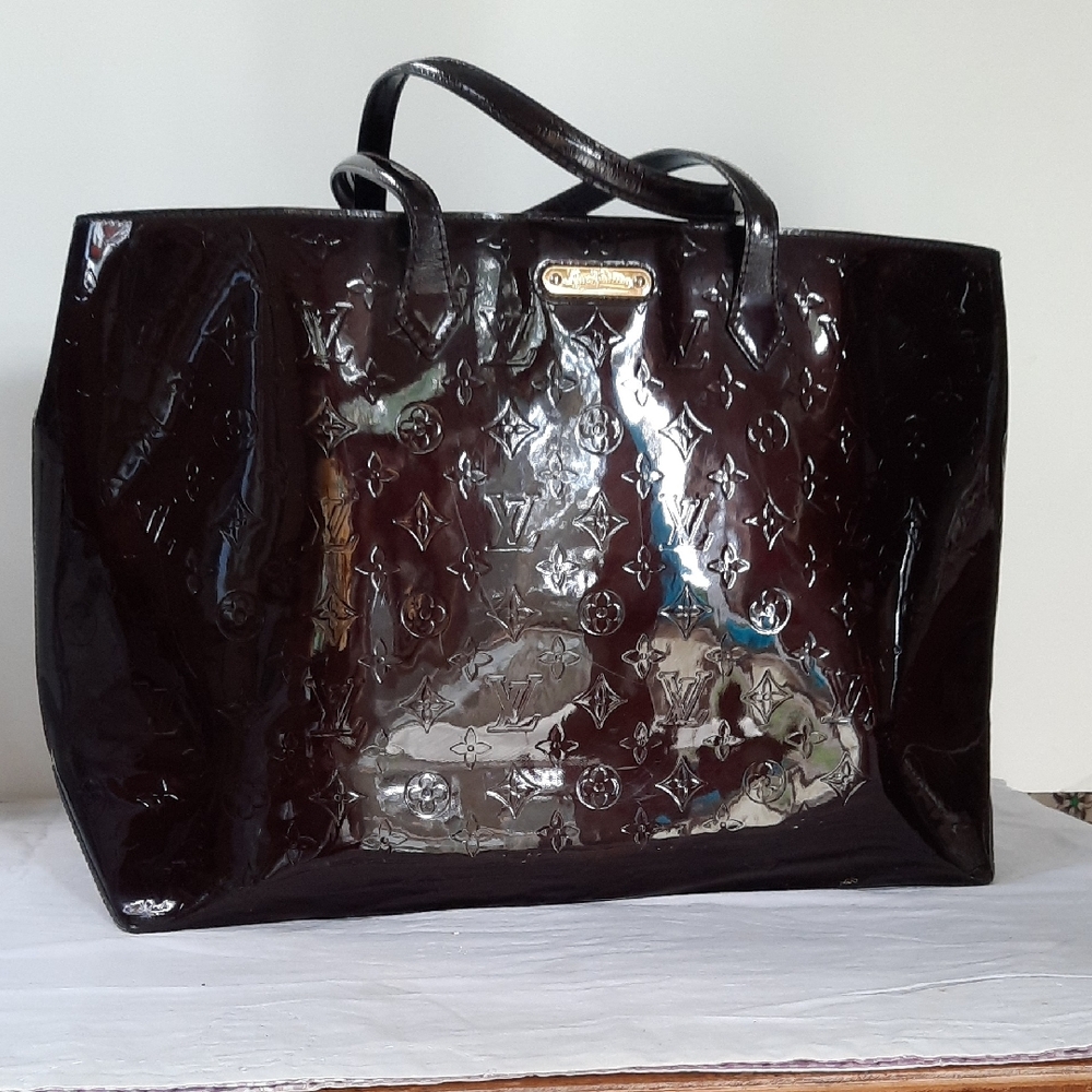 Louis Vuitton Vernis Rootbeer Colored Monogram Tote